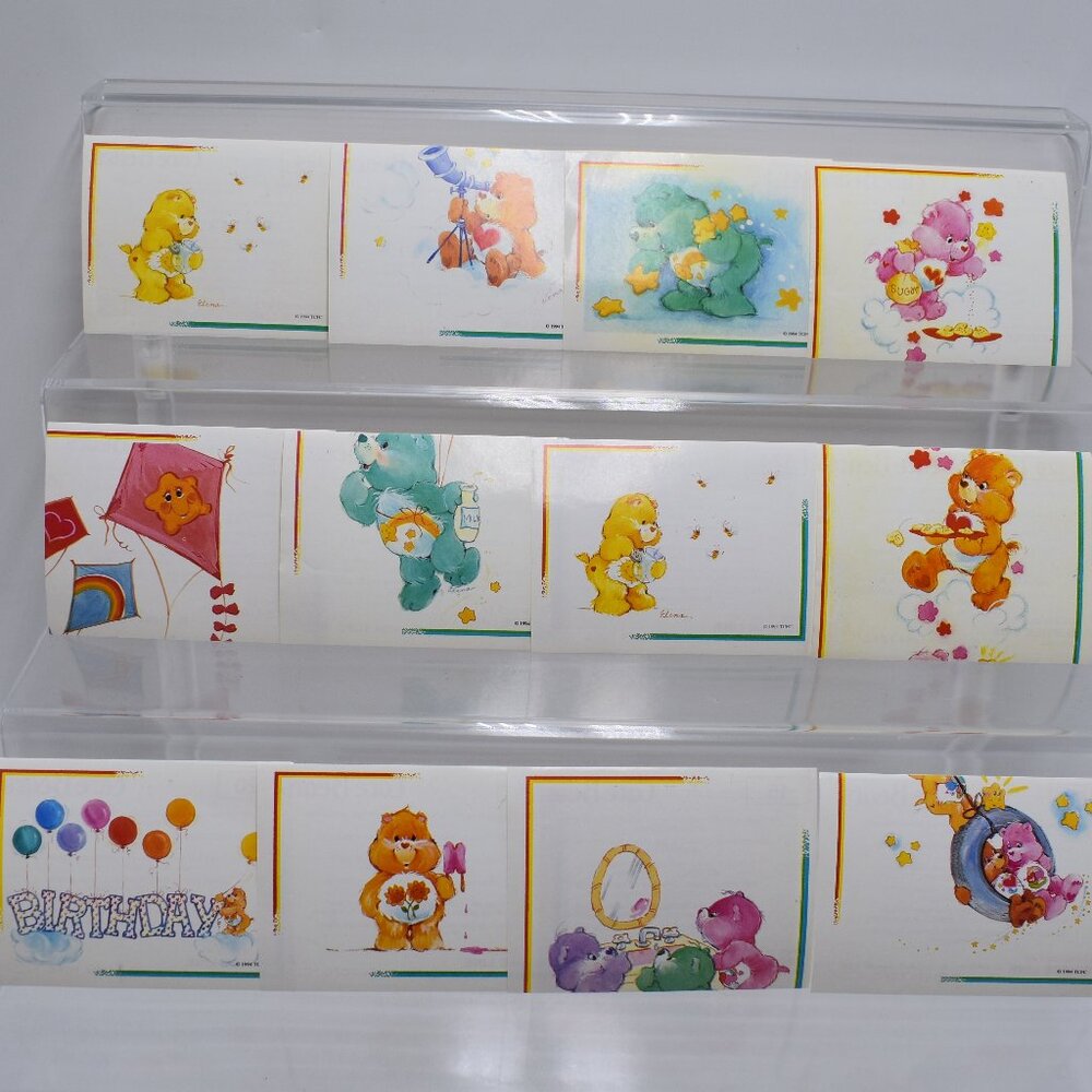 Vintage 1994 Care Bears 12 Stickers - Made in Italy by Service Line Modena